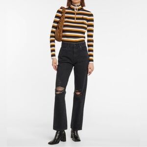 SLVRLAKE London Jeans Women’s Size 26 Straight Leg Distressed Black